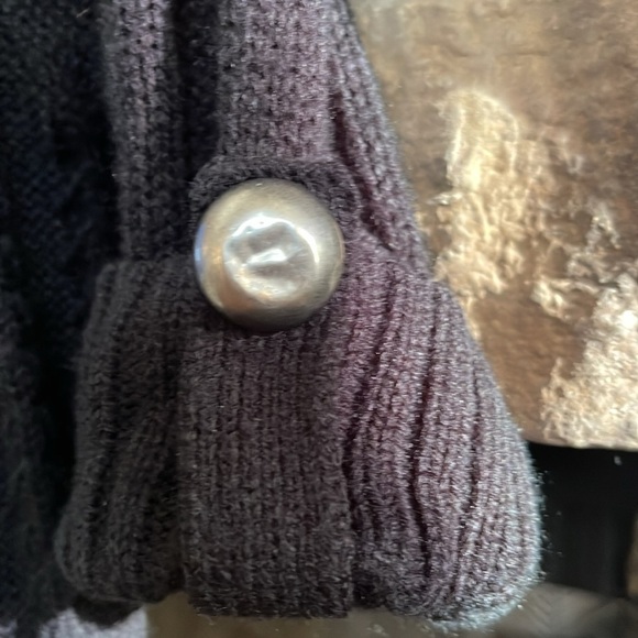 Black cardigan with silver faux buttons. Size medium. - Picture 9 of 10